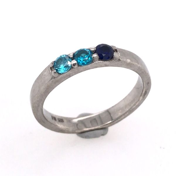 Silver Ring with Sapphire, Blue Topaz and Aquamarine- Ring Size 6 Image 2 Bluestone Jewelry Tahoe City, CA