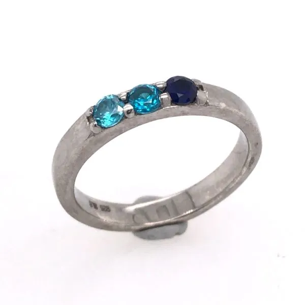 Silver Ring with Sapphire, Blue Topaz and Aquamarine- Ring Size 8 Image 2 Bluestone Jewelry Tahoe City, CA