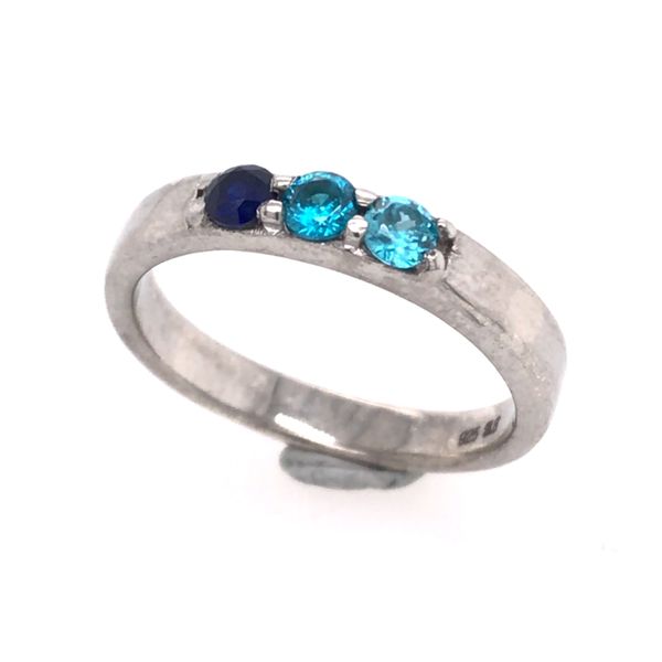 Silver Ring with Sapphire, Blue Topaz and Aquamarine- Ring Size 8 Bluestone Jewelry Tahoe City, CA