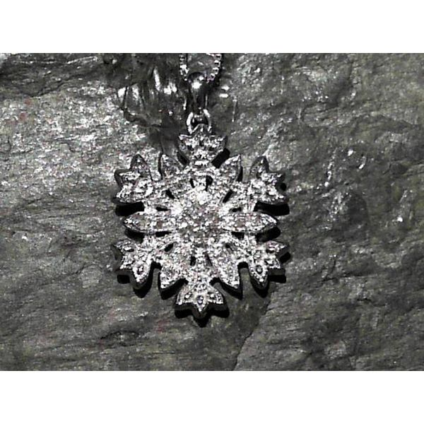 Sterling Silver Snowflake Pendant with Diamonds Image 2 Bluestone Jewelry Tahoe City, CA