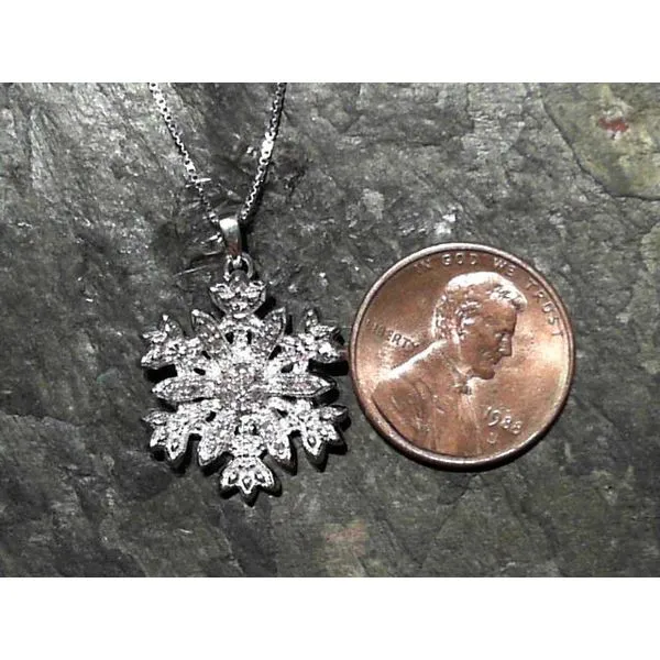 Sterling Silver Snowflake Pendant with Diamonds Image 3 Bluestone Jewelry Tahoe City, CA