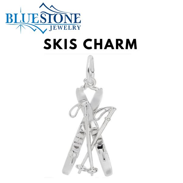 Sterling Silver Skis Charm Bluestone Jewelry Tahoe City, CA