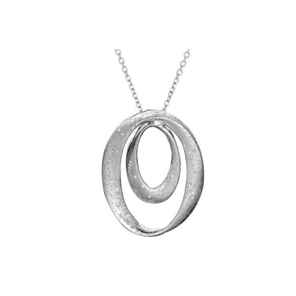 Sterling Silver with Rhodium Plating Double Oval Necklace with a 18 inch Link Chain Bluestone Jewelry Tahoe City, CA