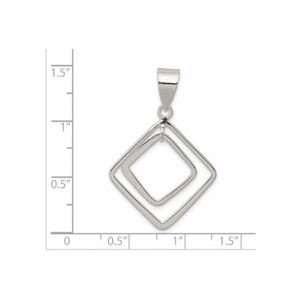 Sterling Silver Diamond Shape Pendant Image 2 Bluestone Jewelry Tahoe City, CA