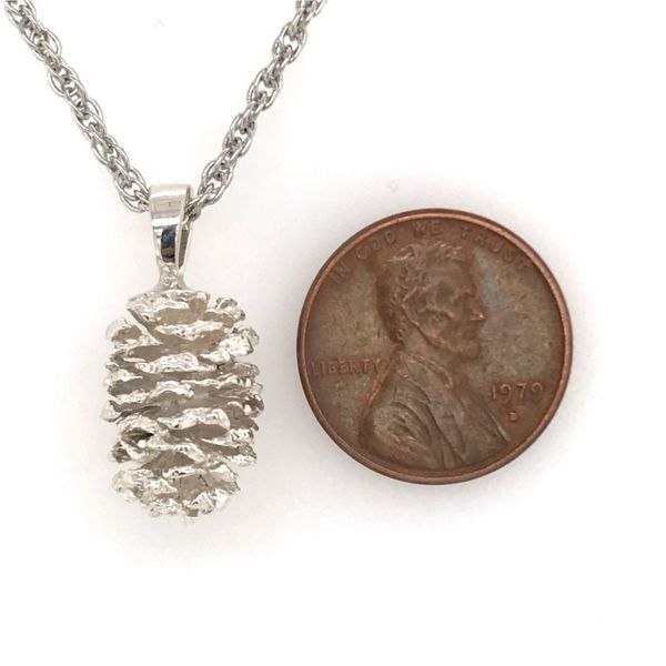Sterling Silver Alder Pine Cone Pendant Image 2 Bluestone Jewelry Tahoe City, CA