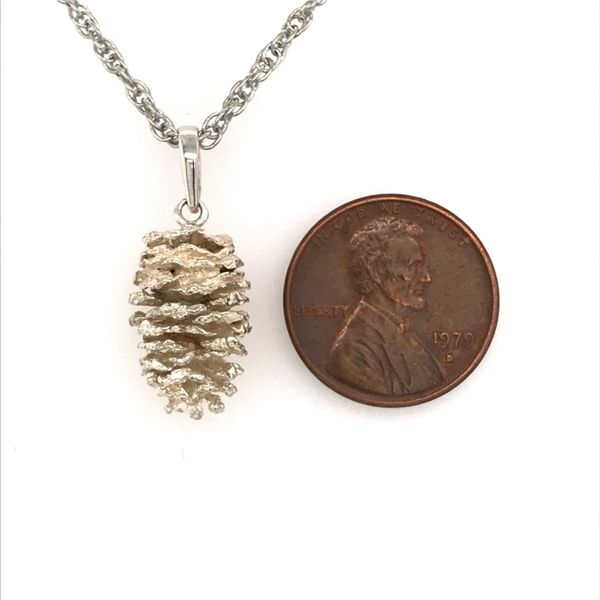 Sterling Silver Alder Pine Cone Pendant Image 2 Bluestone Jewelry Tahoe City, CA