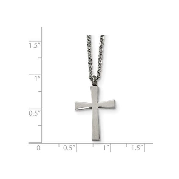 Stainless Steel Cross Pendant on 18