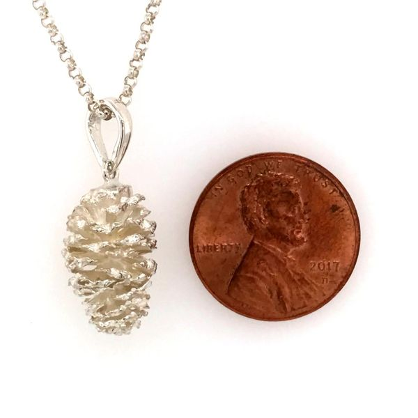 Sterling Silver Alder Pine Cone Pendant Image 2 Bluestone Jewelry Tahoe City, CA