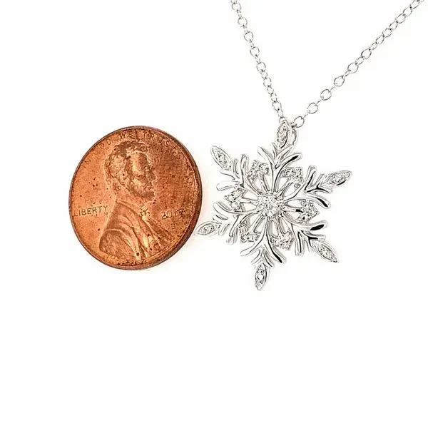 Sterling Silver Snowflake Pendant with Diamonds Image 2 Bluestone Jewelry Tahoe City, CA