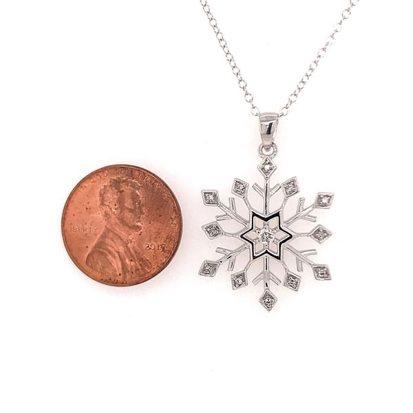 Sterling Silver Snowflake Pendant with Diamonds Image 2 Bluestone Jewelry Tahoe City, CA