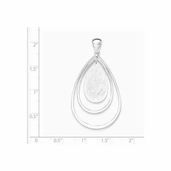 Sterling Silver Polished & Textured Tear Drop Pendant Image 2 Bluestone Jewelry Tahoe City, CA