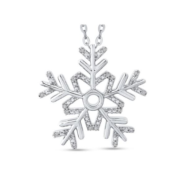 Sterling Silver Diamond Snowflake Pendant with Chain Bluestone Jewelry Tahoe City, CA