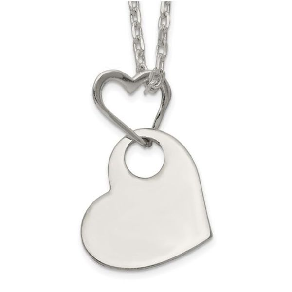 Sterling Silver Linked Hearts Pendant with Chain Bluestone Jewelry Tahoe City, CA