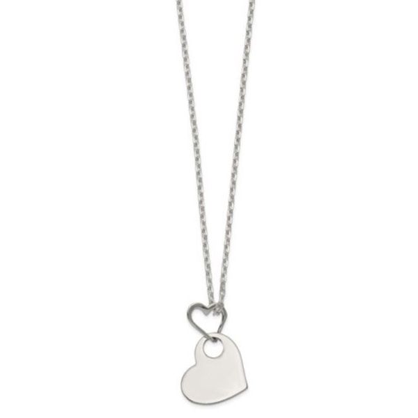 Sterling Silver Linked Hearts Pendant with Chain Image 2 Bluestone Jewelry Tahoe City, CA