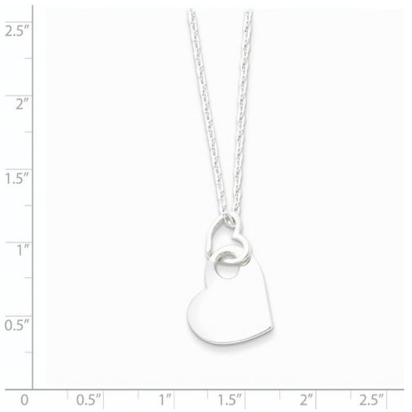 Sterling Silver Linked Hearts Pendant with Chain Image 3 Bluestone Jewelry Tahoe City, CA