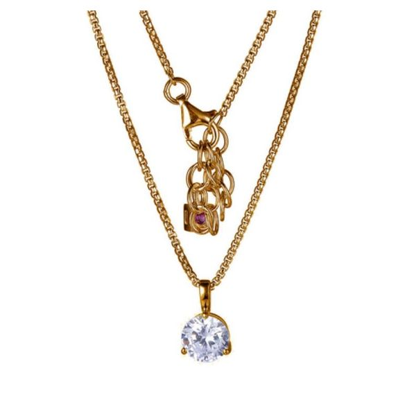 Silver and 14 Karat Rose Gold Plated Pendant with a Round  CZ Bluestone Jewelry Tahoe City, CA