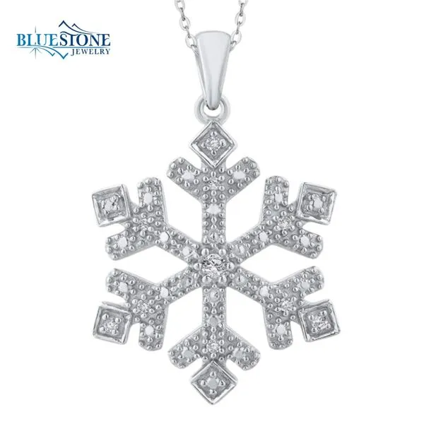 Sterling Silver Diamond Snow Flake Pendant with Chain Bluestone Jewelry Tahoe City, CA