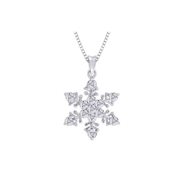 Sterling Silver Snowflake Pendant with Diamonds and Chain Bluestone Jewelry Tahoe City, CA