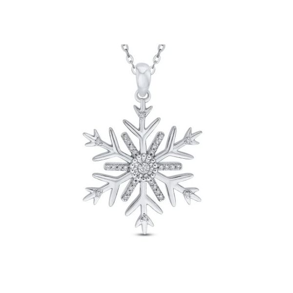 Sterling Silver Diamond Snowflake Pendant with Chain Bluestone Jewelry Tahoe City, CA