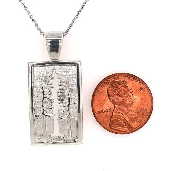 Large Silver Three Tree Pendant- 18
