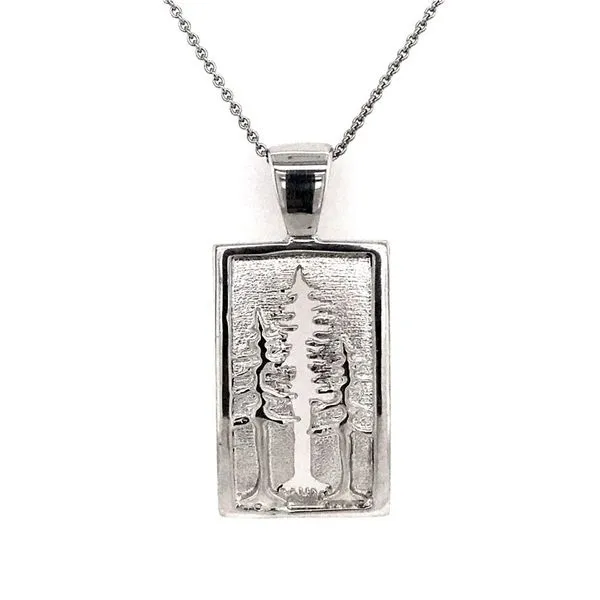 Large Silver Three Tree Pendant- 18