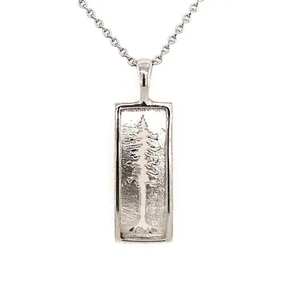 Small Sterling Silver Redwood Tree Pendant on Chain Bluestone Jewelry Tahoe City, CA