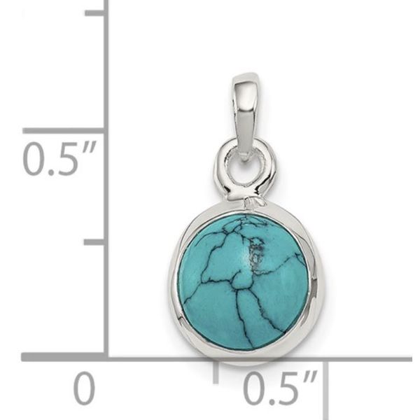 Sterling Silver Lab Created Turquoise Pendant Image 2 Bluestone Jewelry Tahoe City, CA