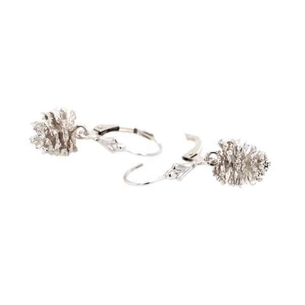 Sterling Silver Pine Cone Lever Back Earrings Image 2 Bluestone Jewelry Tahoe City, CA