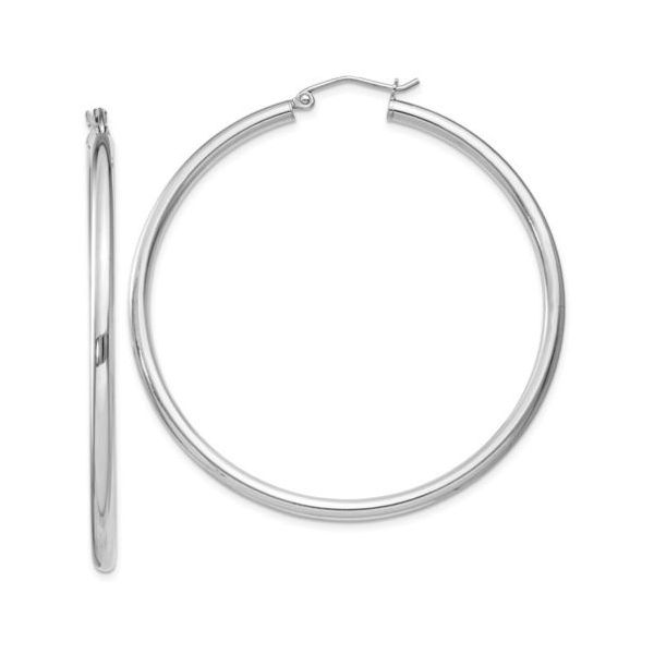 Sterling Silver Rhodium-Plated 2.5mm Hoop Earrings Bluestone Jewelry Tahoe City, CA