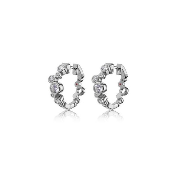 Sterling Silver Earrings with Cubic Zirconias and Rubies Bluestone Jewelry Tahoe City, CA