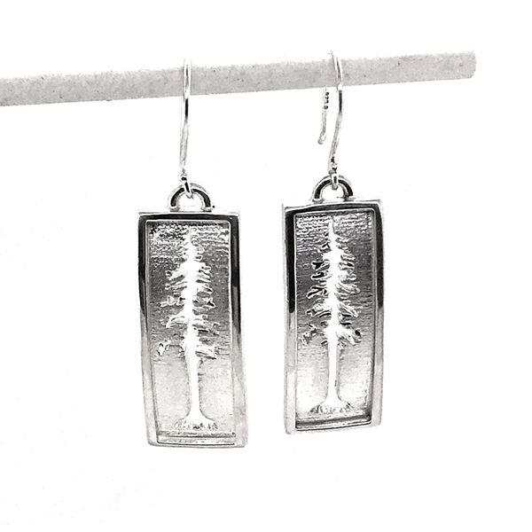 Sterling Silver Medium Redwood Tree Earrings Bluestone Jewelry Tahoe City, CA