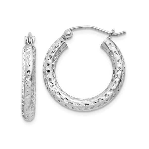 Sterling Silver Diamond Cut 3mm Hoop Earrings- 20mm x 20mm Bluestone Jewelry Tahoe City, CA