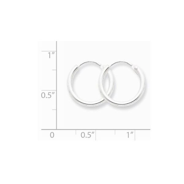 Sterling Silver 2mm Hoop Earrings- 15mm x15mm Image 2 Bluestone Jewelry Tahoe City, CA