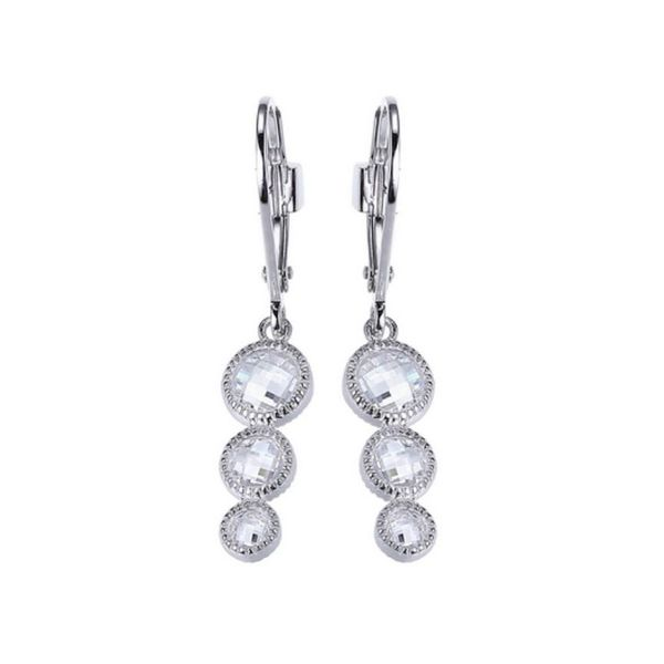 Sterling Silver Earrings with Cubic Zirconias and Rubies Bluestone Jewelry Tahoe City, CA