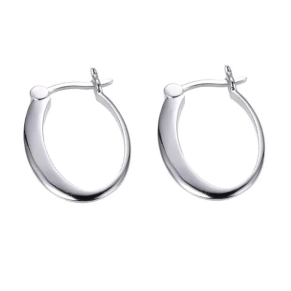 Sterling Silver Rhodium Hoop Earrings with Rubies Bluestone Jewelry Tahoe City, CA