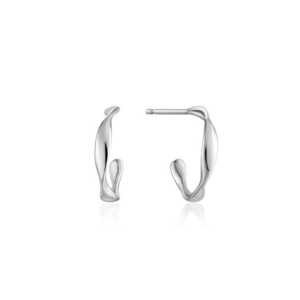 Sterling Silver with Rhodium Plating Mini Hoop Stud Twist Earrings Bluestone Jewelry Tahoe City, CA