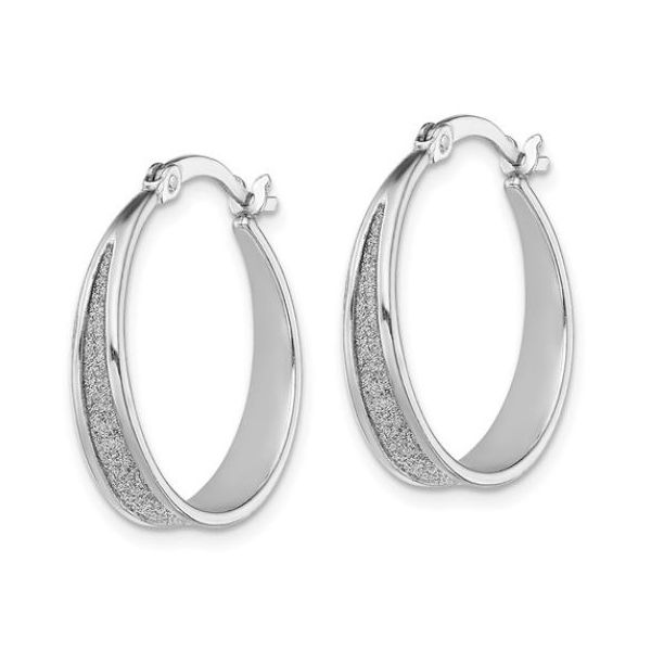 Sterling Silver Glitter Hoop Earrings Image 2 Bluestone Jewelry Tahoe City, CA