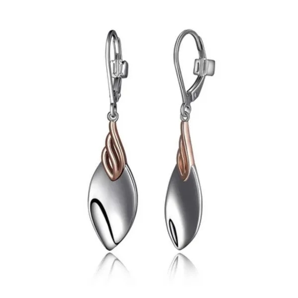 Sterling Silver and 14 Karat Rose Gold Plating Petal Earrings with Rubies Bluestone Jewelry Tahoe City, CA