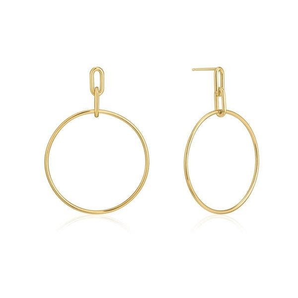 Sterling Silver with 14 Karat Yellow Gold Plated Cable Link Hoop Earrings Bluestone Jewelry Tahoe City, CA