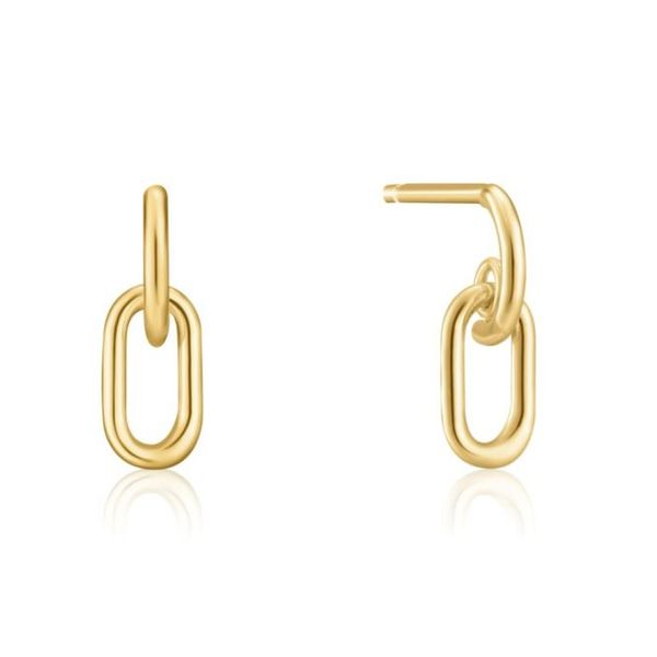 Sterling Silver with 14 Karat Yellow Gold Plating Paper Clip Link Stud Earrings Bluestone Jewelry Tahoe City, CA