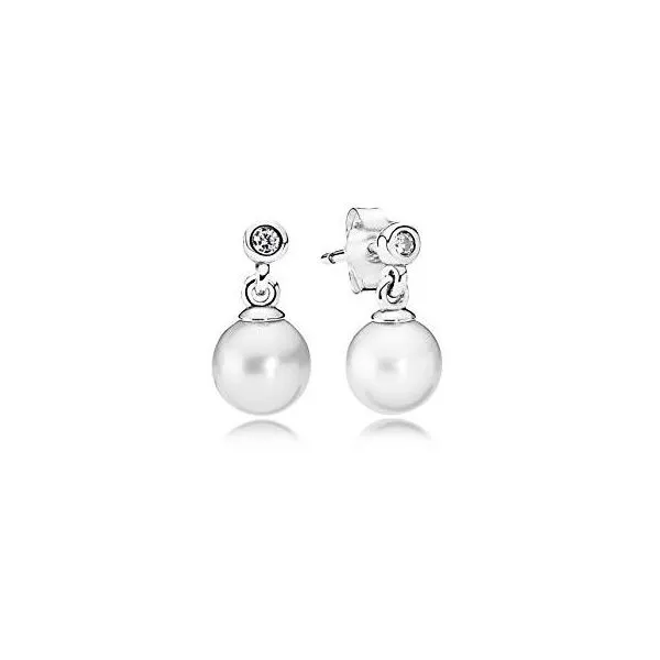 Sterling Silver Earrings with Pearls and Cubic Zirconias Bluestone Jewelry Tahoe City, CA