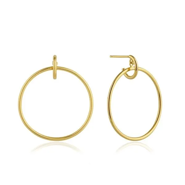 Silver with 14 Karat Yellow Gold Plated Front Hoop Earrings Bluestone Jewelry Tahoe City, CA