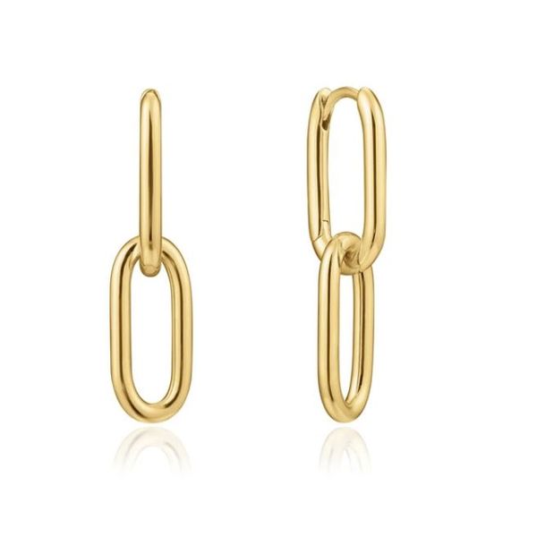 Sterling Silver 14KT Yellow Gold Plated Cable Link Earrings Bluestone Jewelry Tahoe City, CA