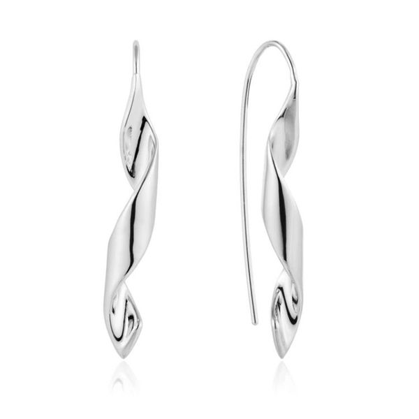 Sterling Silver with Rhodium Plating Twister Earrings Bluestone Jewelry Tahoe City, CA