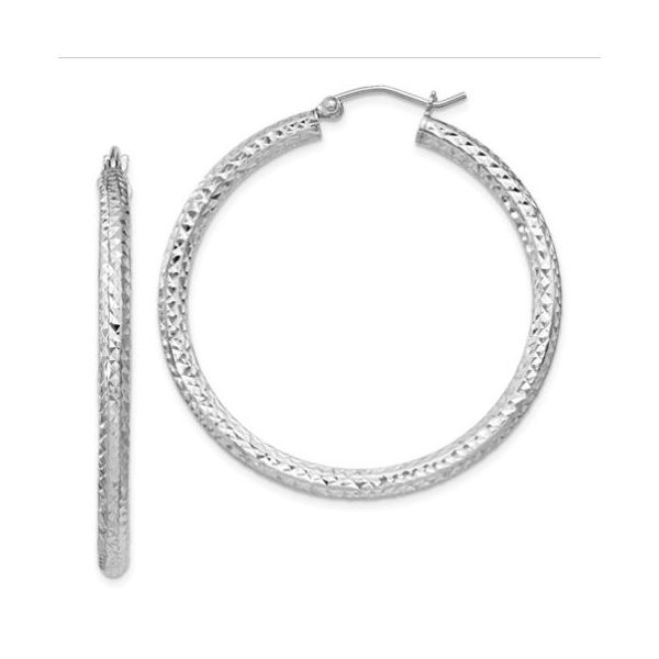 Sterling Silver Diamond Cut 3mm Hoop Earrings- 40mm x 40mm Bluestone Jewelry Tahoe City, CA