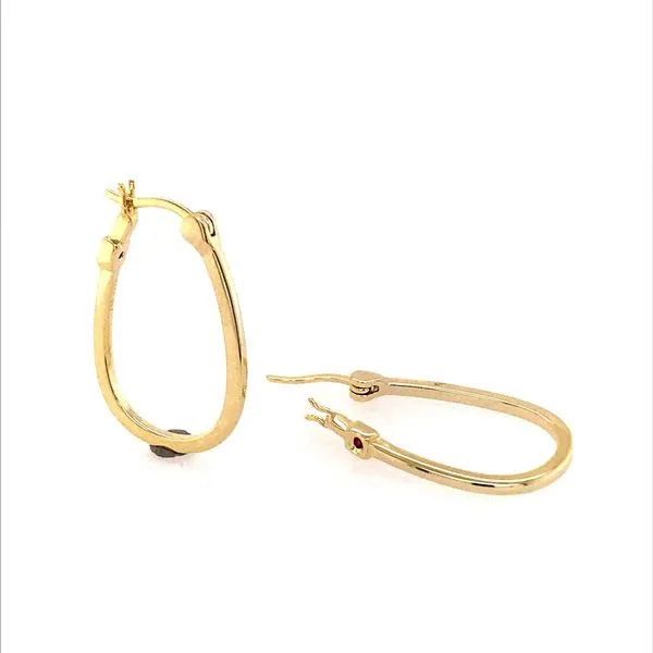 Sterling Silver 14 Karat Yellow Gold Plated Hoop Earrings with Rubies Bluestone Jewelry Tahoe City, CA