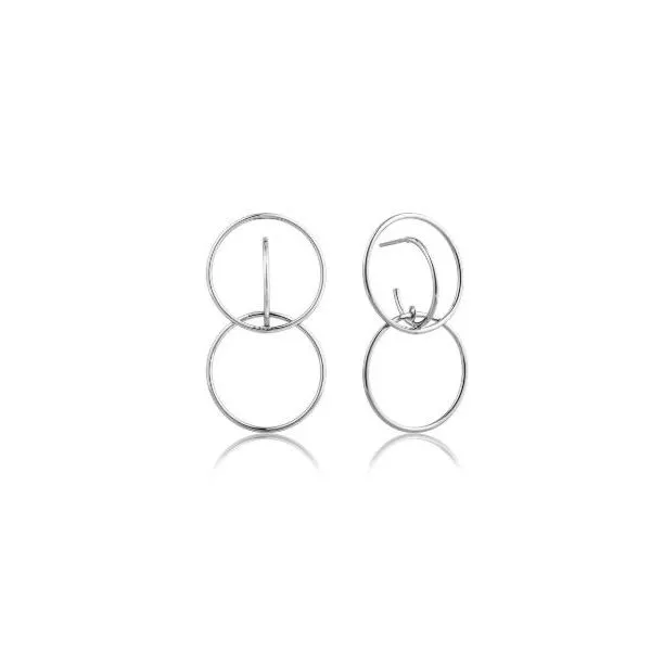 Sterling Silver with Rhodium Plating Double Circle Earrings Bluestone Jewelry Tahoe City, CA