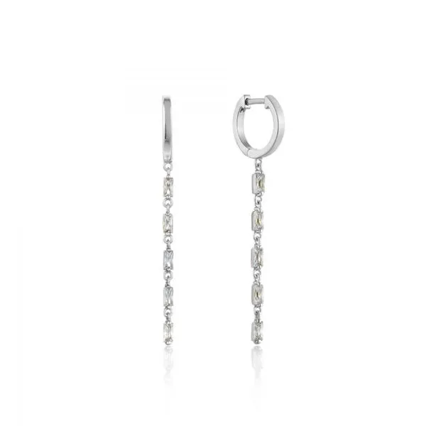 Sterling Silver Huggie Earrings with Cubic Zirconias Bluestone Jewelry Tahoe City, CA