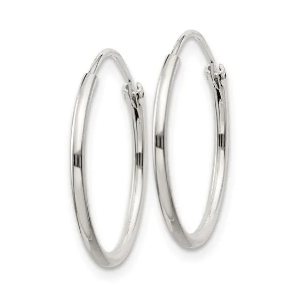 Sterling Silver 1.3mm Endless Hoop Earrings 19mm tall/wide Image 2 Bluestone Jewelry Tahoe City, CA