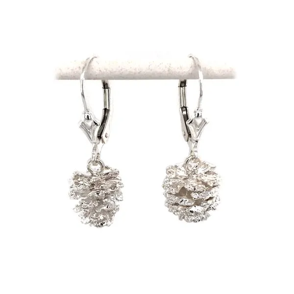 Sterling Silver Pine Cone Lever Back Earrings Bluestone Jewelry Tahoe City, CA